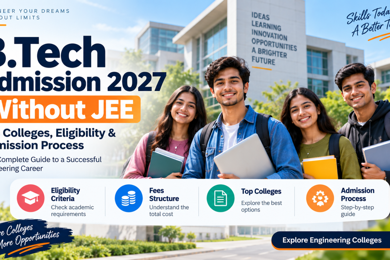 B.Tech Admission 2027 Without JEE: Top Colleges, Eligibility & Admission Process